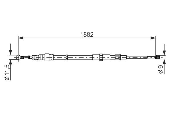 Cablu, frana de parcare 1 987 482 193 BOSCH - Maneta/ cablu Cablu, frana de parcare 1 987 482 193 BOSCH - Maneta/ cablu