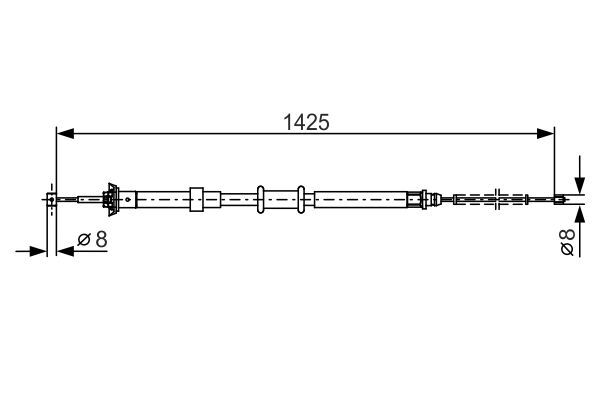 Cablu, frana de parcare 1 987 482 200 BOSCH - Maneta/ cablu