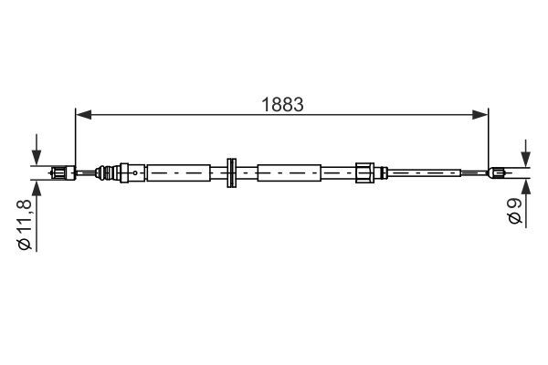 Cablu, frana de parcare 1 987 482 302 BOSCH - Maneta/ cablu Cablu, frana de parcare 1 987 482 302 BOSCH - Maneta/ cablu