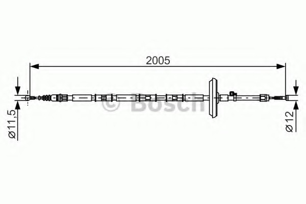 Cablu, frana de parcare 1 987 482 333 BOSCH - Maneta/ cablu