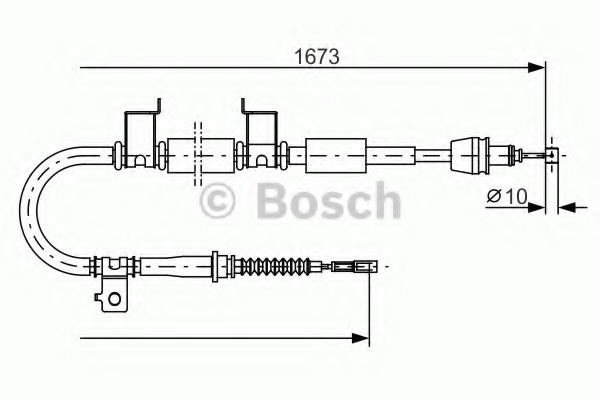 Cablu, frana de parcare 1 987 482 362 BOSCH - Maneta/ cablu