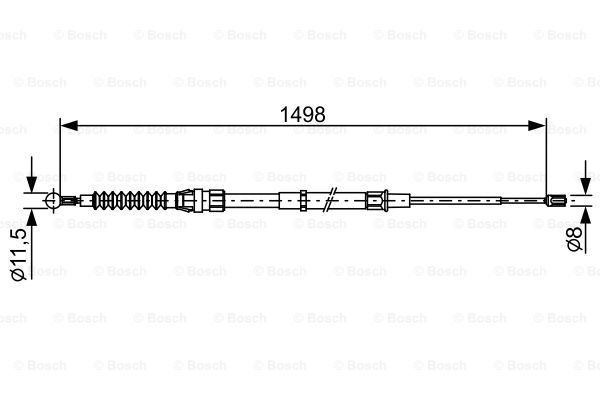 Cablu, frana de parcare 1 987 482 455 BOSCH - Maneta/ cablu Cablu, frana de parcare 1 987 482 455 BOSCH - Maneta/ cablu