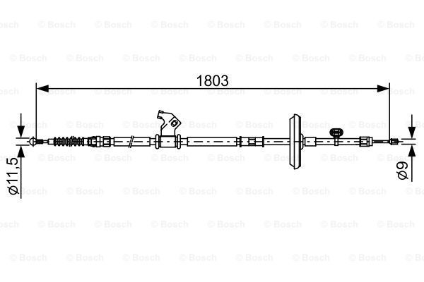 Cablu, frana de parcare 1 987 482 508 BOSCH - Maneta/ cablu
