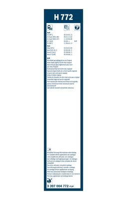 STERGATOR LUNETA 340 MM 3 397 004 772 BOSCH - Stergator de parbriz STERGATOR LUNETA 340 MM 3 397 004 772 BOSCH - Stergator de parbriz