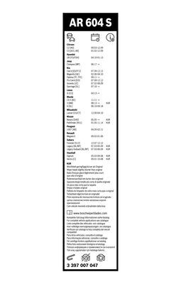 lamela stergator 3 397 007 047 BOSCH - Stergator de parbriz lamela stergator 3 397 007 047 BOSCH - Stergator de parbriz