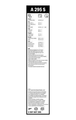 SET STERGATOARE AEROTWIN 600/400 MM 3 397 007 295 BOSCH - Stergator de parbriz SET STERGATOARE AEROTWIN 600/400 MM 3 397 007 295 BOSCH - Stergator de parbriz
