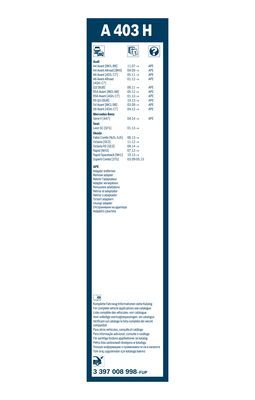 STERGATOR LUNETA 400 MM 3 397 008 998 BOSCH - Stergator de parbriz STERGATOR LUNETA 400 MM 3 397 008 998 BOSCH - Stergator de parbriz