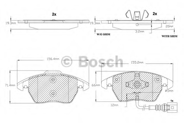 set placute frana,frana disc F 03B 150 155 BOSCH - Frana disc set placute frana,frana disc F 03B 150 155 BOSCH - Frana disc