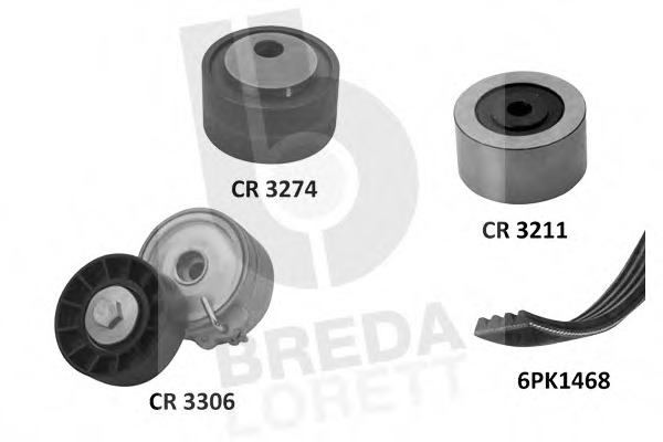 Set curea transmisie cu caneluri KCA 0016 BREDA LORETT - Transmisie - kit accesorii Set curea transmisie cu caneluri KCA 0016 BREDA LORETT - Transmisie - kit accesorii
