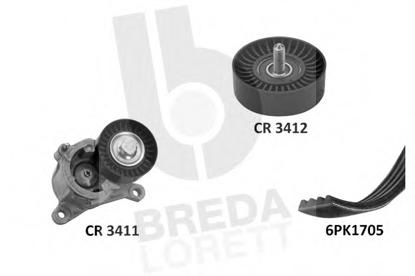 Set curea transmisie cu caneluri KCA 0018 BREDA  LORETT - Set curea transmisie cu caneluri