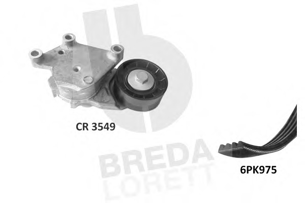 Set curea transmisie cu caneluri KCA 0029 BREDA  LORETT - Set curea transmisie cu caneluri