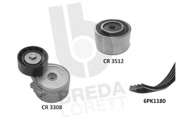 Set curea transmisie cu caneluri KCA 0033 BREDA  LORETT - Set curea transmisie cu caneluri