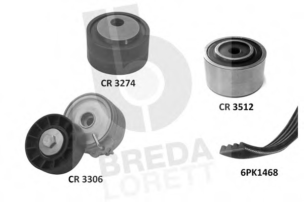 Set curea transmisie cu caneluri KCA 0039 BREDA LORETT - Transmisie - kit accesorii Set curea transmisie cu caneluri KCA 0039 BREDA LORETT - Transmisie - kit accesorii