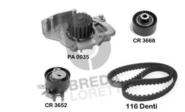 Set pompa apa + curea dintata KPA 0082A BREDA LORETT - Pompa apa/ garnitura Set pompa apa + curea dintata KPA 0082A BREDA LORETT - Pompa apa/ garnitura