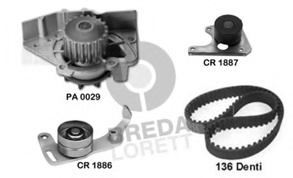 Set pompa apa + curea dintata KPA 0123A BREDA LORETT - Pompa apa/ garnitura Set pompa apa + curea dintata KPA 0123A BREDA LORETT - Pompa apa/ garnitura