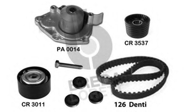 Set pompa apa + curea dintata KPA 0143A BREDA  LORETT - Kit distributie / curea distributie