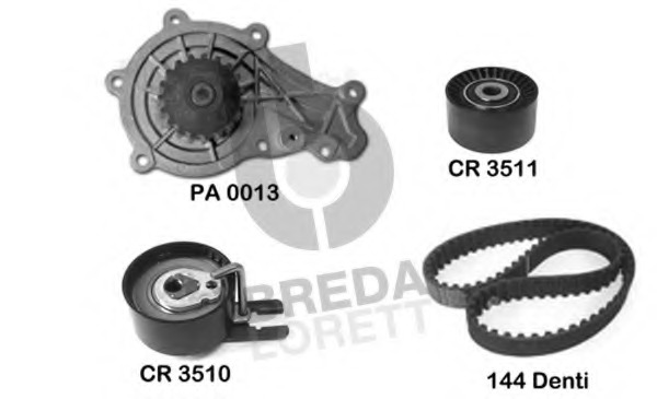 Set pompa apa + curea dintata KPA 0571B BREDA  LORETT - Kit distributie / curea distributie