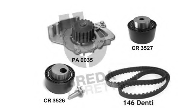 Set pompa apa + curea dintata KPA 0600A BREDA  LORETT - Kit distributie / curea distributie