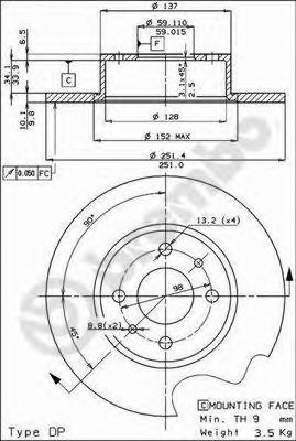 Disc frana 08.3126.14 BREMBO - Disc frana