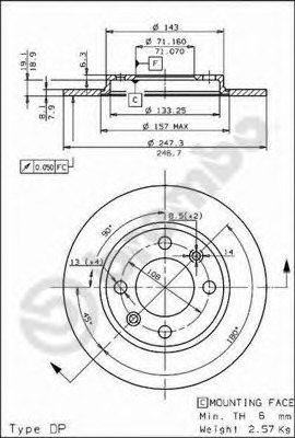 Disc frana 08.5334.10 BREMBO - Frana disc