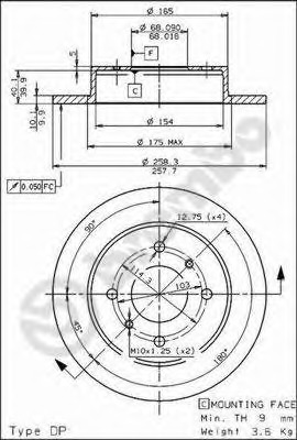 Disc frana 08.5443.10 BREMBO - Frana disc Disc frana 08.5443.10 BREMBO - Frana disc