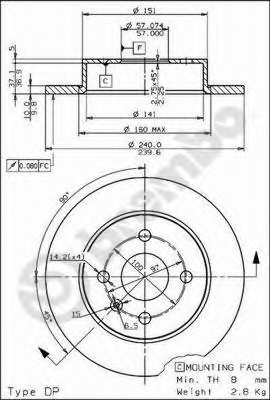 Disc frana 08.7626.10 BREMBO - Frana disc Disc frana 08.7626.10 BREMBO - Frana disc