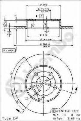 Disc frana 08.7627.10 BREMBO - Frana disc Disc frana 08.7627.10 BREMBO - Frana disc