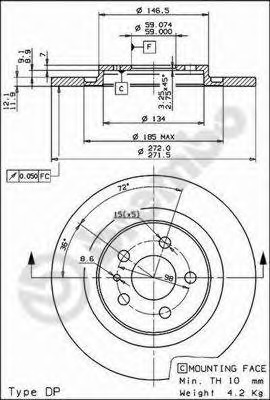 Disc frana 08.7955.10 BREMBO - Frana disc Disc frana 08.7955.10 BREMBO - Frana disc