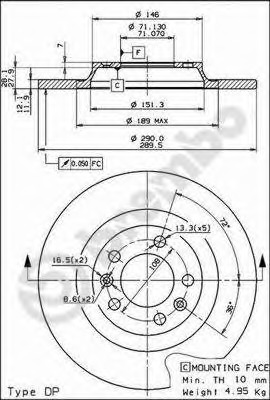 Disc frana 08.8682.10 BREMBO - Frana disc Disc frana 08.8682.10 BREMBO - Frana disc