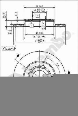 Disc frana 08.9148.10 BREMBO - Frana disc