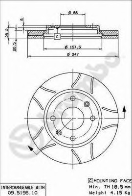 Disc frana 09.5196.75 BREMBO - Frana disc Disc frana 09.5196.75 BREMBO - Frana disc