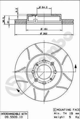 Disc frana 09.5509.75 BREMBO - Disc frana Disc frana 09.5509.75 BREMBO - Disc frana