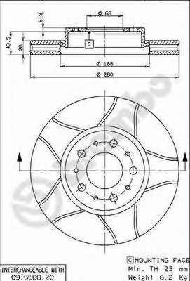 Disc frana 09.5568.76 BREMBO - Frana disc Disc frana 09.5568.76 BREMBO - Frana disc