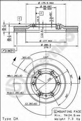 Disc frana 09.6866.20 BREMBO - Disc frana