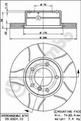Disc frana 09.6924.75 BREMBO - Frana disc