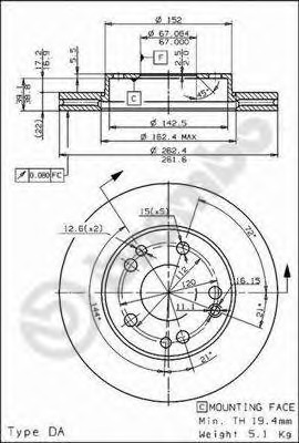 Disc frana 09.7291.20 BREMBO - Frana disc Disc frana 09.7291.20 BREMBO - Frana disc