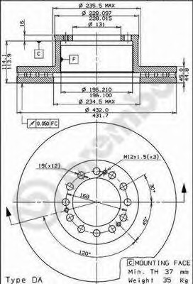 Disc frana 09.7382.20 BREMBO - Frana disc Disc frana 09.7382.20 BREMBO - Frana disc