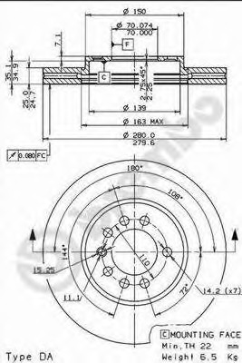 Disc frana 09.7629.10 BREMBO - Frana disc Disc frana 09.7629.10 BREMBO - Frana disc