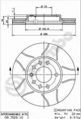 Disc frana 09.7629.75 BREMBO - Frana disc Disc frana 09.7629.75 BREMBO - Frana disc