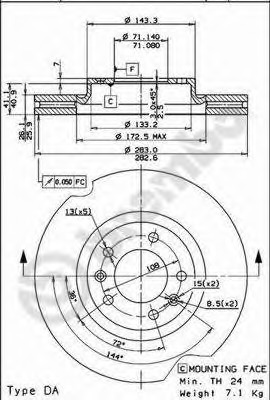 Disc frana 09.8303.10 BREMBO - Disc frana Disc frana 09.8303.10 BREMBO - Disc frana