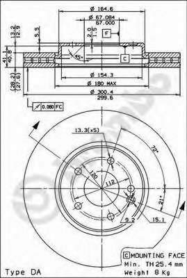 Disc frana 09.8304.11 BREMBO - Disc frana