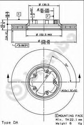 Disc frana 09.8960.10 BREMBO - Frana disc Disc frana 09.8960.10 BREMBO - Frana disc