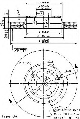 Disc frana 09.9362.14 BREMBO - Frana disc Disc frana 09.9362.14 BREMBO - Frana disc