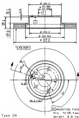Disc frana 09.9481.10 BREMBO - Frana disc Disc frana 09.9481.10 BREMBO - Frana disc