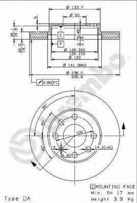 Disc frana 09.9607.14 BREMBO - Frana disc Disc frana 09.9607.14 BREMBO - Frana disc