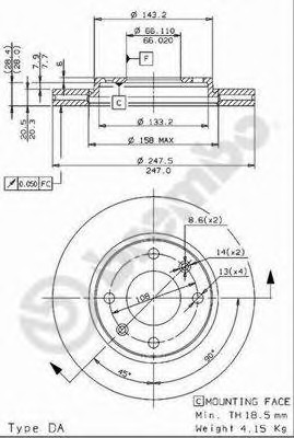 Disc frana 09.9610.14 BREMBO - Frana disc Disc frana 09.9610.14 BREMBO - Frana disc