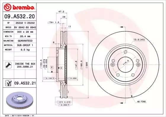 Disc frana 09.A532.20 BREMBO - Disc frana