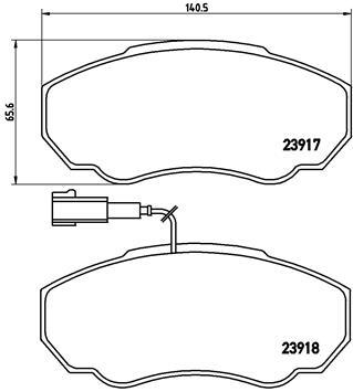set placute frana,frana disc P 23 091 BREMBO - Frana disc