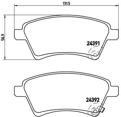set placute frana,frana disc P 23 105 BREMBO - Frana disc