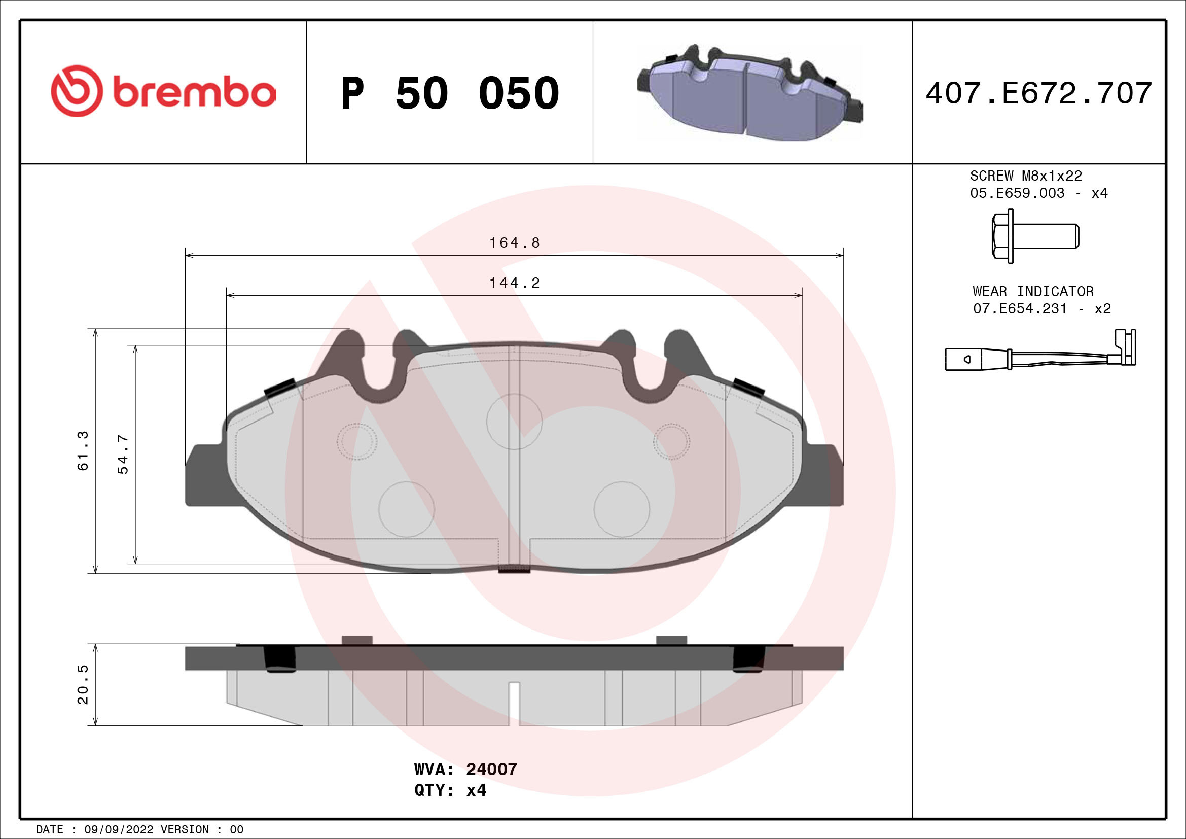 set placute frana,frana disc P 50 050 BREMBO - Frana disc set placute frana,frana disc P 50 050 BREMBO - Frana disc
